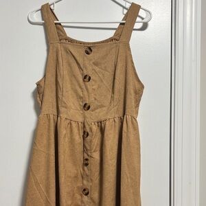 SHEIN Tan Button-Down Dress